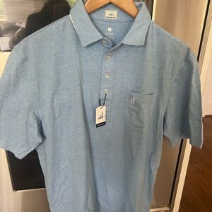 Gulf  blue Johnnie-O short sleeve shirt Medium. NWT